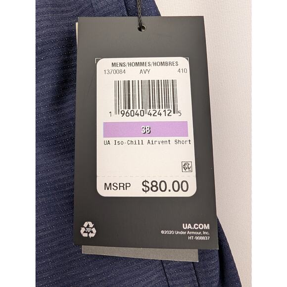 NWT Under Armour UA Iso-Chill Airvent Men's 9" Shorts in Midnight Navy size 38" - Picture 3 of 6